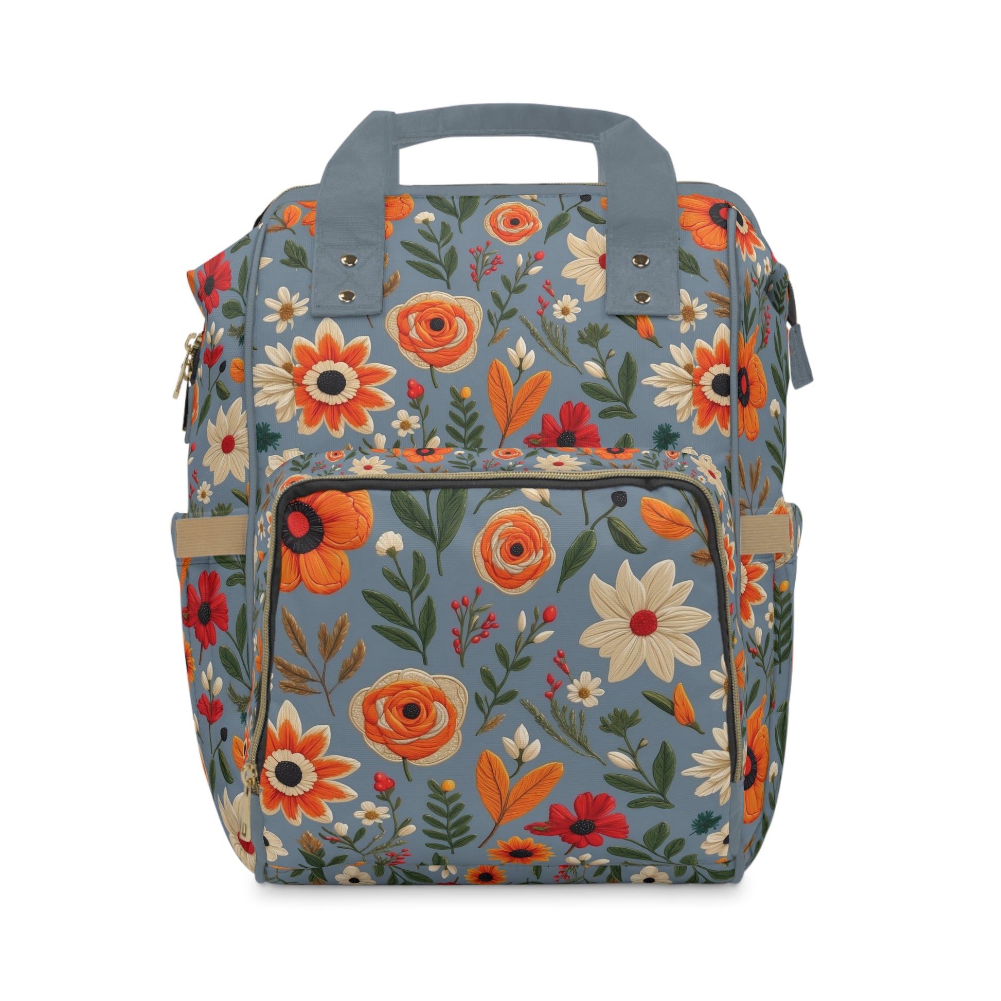 Beautiful Floral Design Multifunctional Diaper Backpack - RegSmegLifeFloral Bags