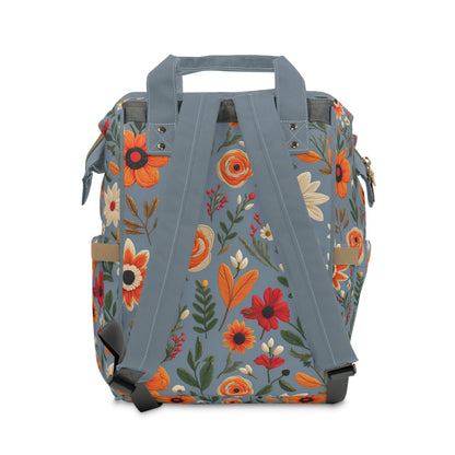 Beautiful Floral Design Multifunctional Diaper Backpack - RegSmegLifeFloral Bags