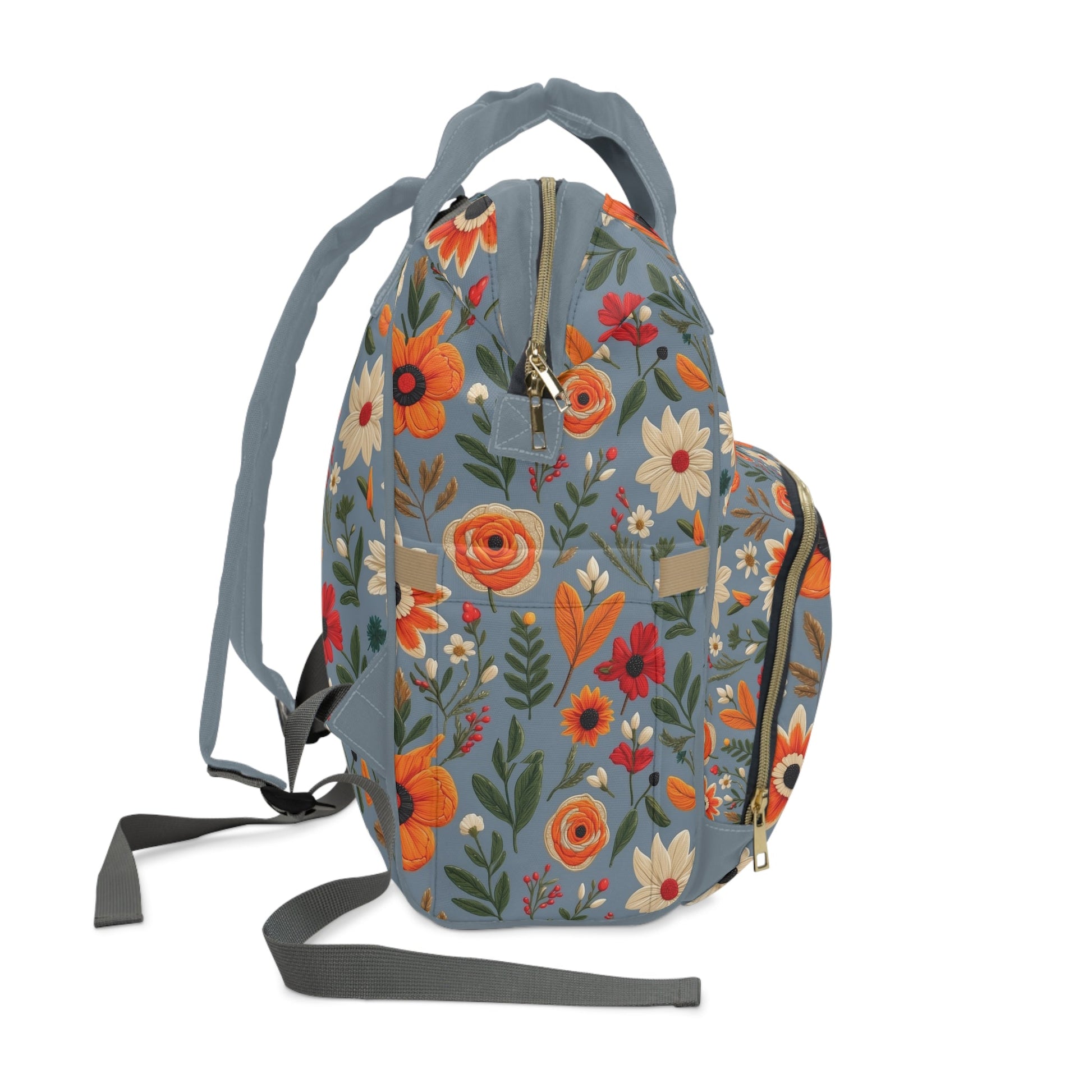 Beautiful Floral Design Multifunctional Diaper Backpack - RegSmegLifeFloral Bags