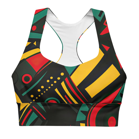 Bold Geometric Sports Bra – Vibrant Activewear Top - RegSmegLife