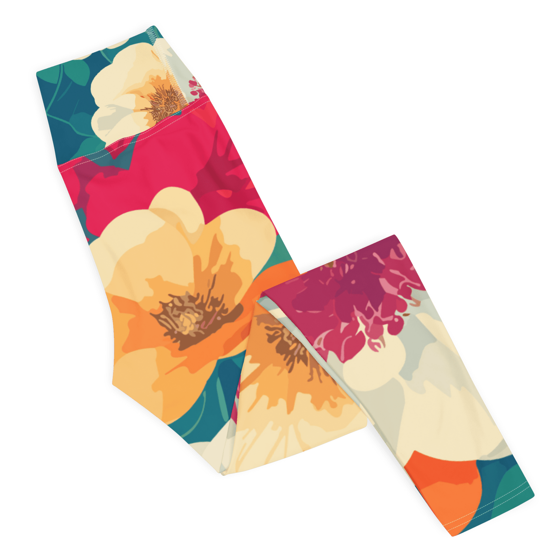 Bright Floral Motif Leggings - RegSmegLifeAll - Over Leggings