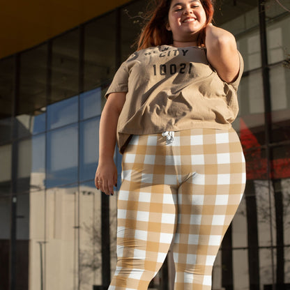 Country Chic Pattern Plus Size Leggings - RegSmegLifeAll - Over Leggings