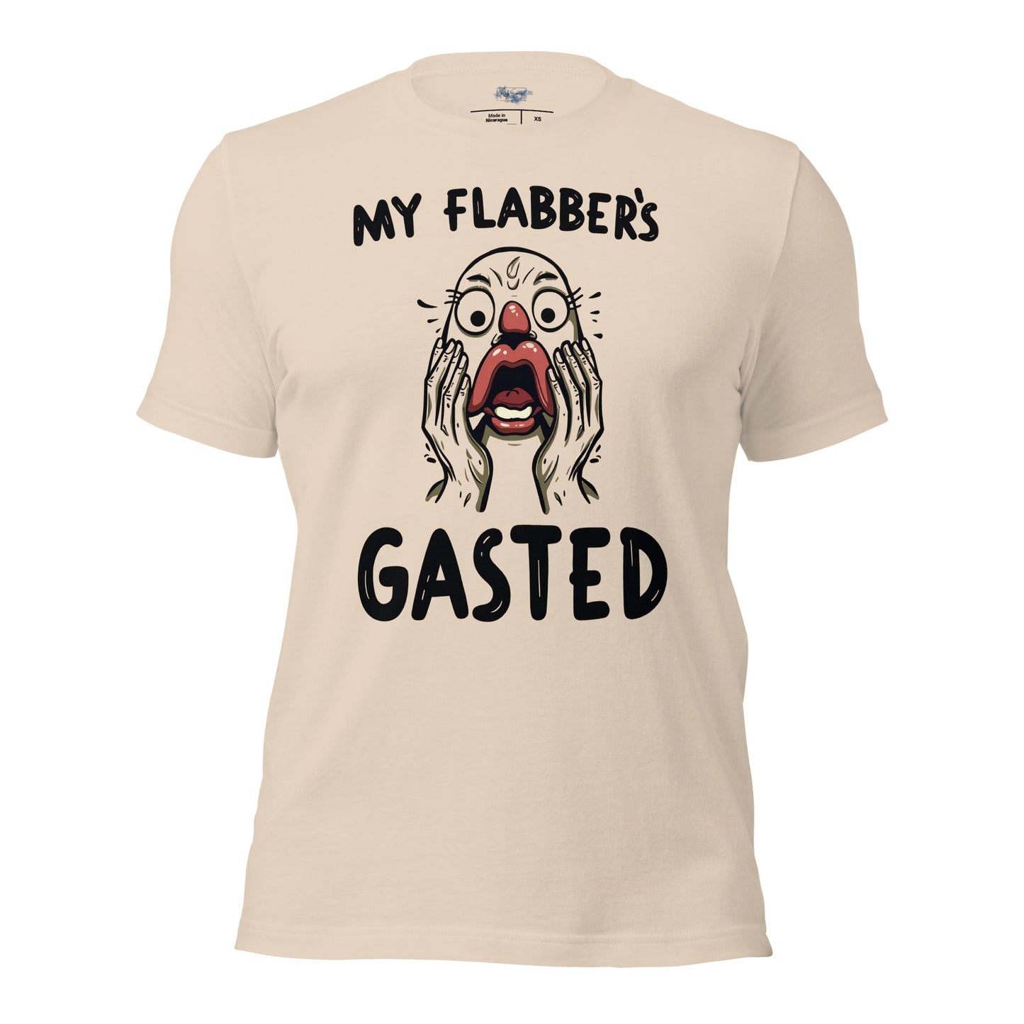 Flabbergasted T-Shirt | My Flabber's Gasted Funny Tee - Tan - ish Cream - RegSmegLifeVibes Tee