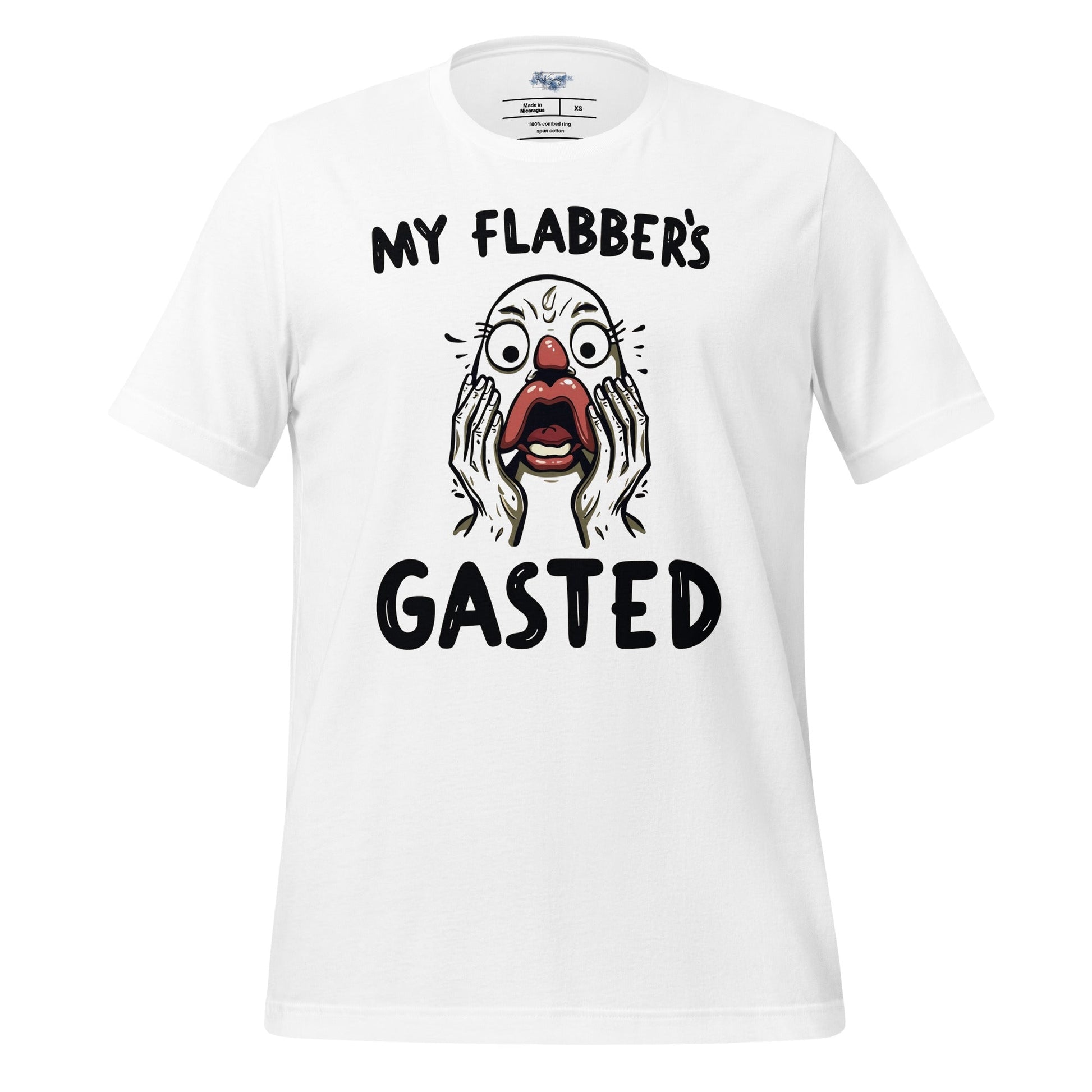 Flabbergasted T-Shirt | My Flabber's Gasted Funny Tee - White - RegSmegLifeVibes Tee