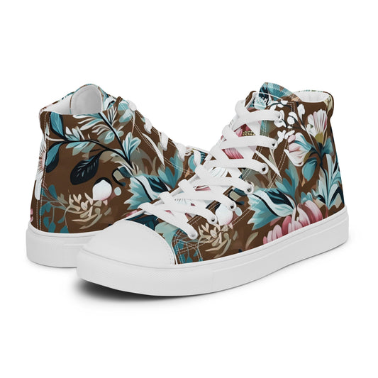 Floral High - Top Men Sneakers | Reg Smeg Printed Tongue - RegSmegLifeFloral Shoe