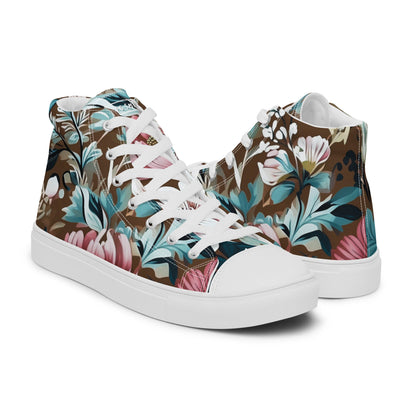 Floral High - Top Men Sneakers | Reg Smeg Printed Tongue - RegSmegLifeFloral Shoe