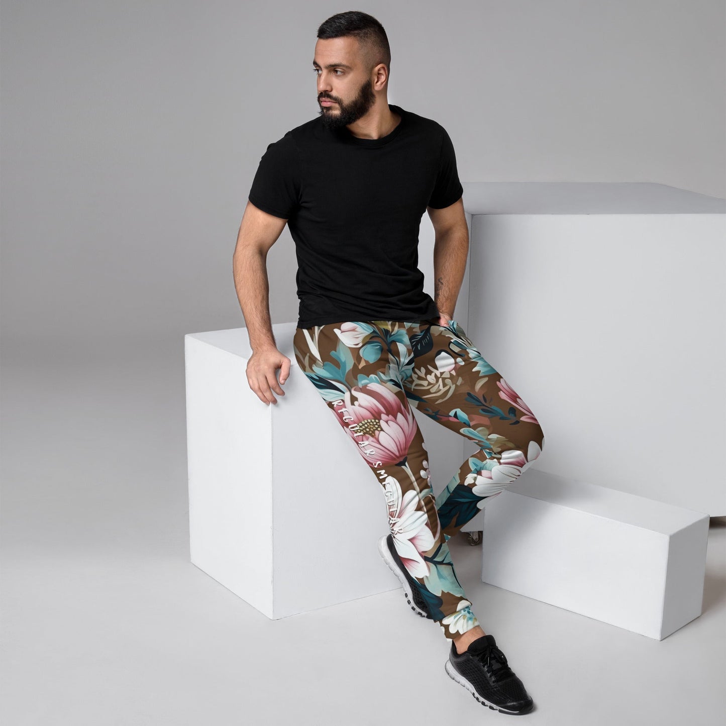 Floral Men's Joggers | Regular Smegular Right Leg Print - RegSmegLifeFloral