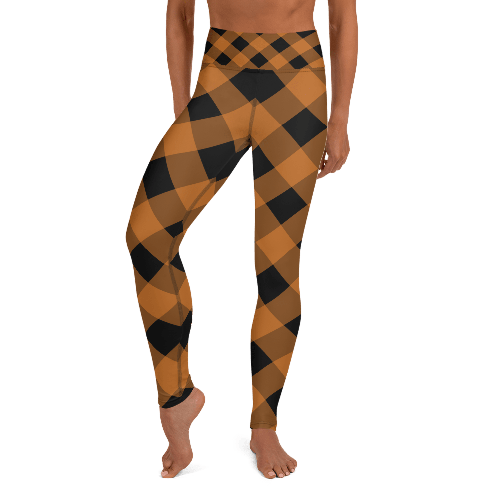 Halloween Orange Plaid Leggings - RegSmegLifeAll - Over Leggings