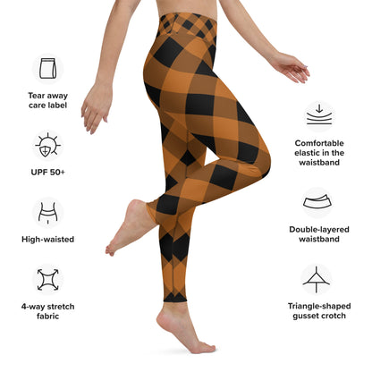 Halloween Orange Plaid Leggings - RegSmegLifeAll - Over Leggings