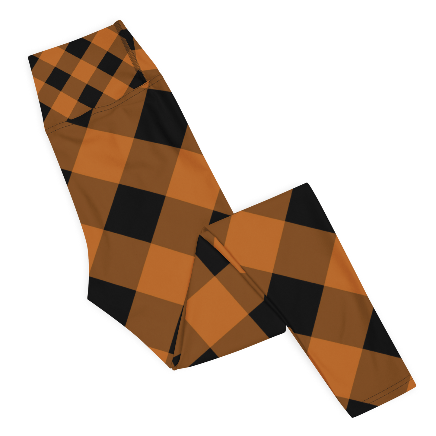 Halloween Orange Plaid Leggings - RegSmegLifeAll - Over Leggings