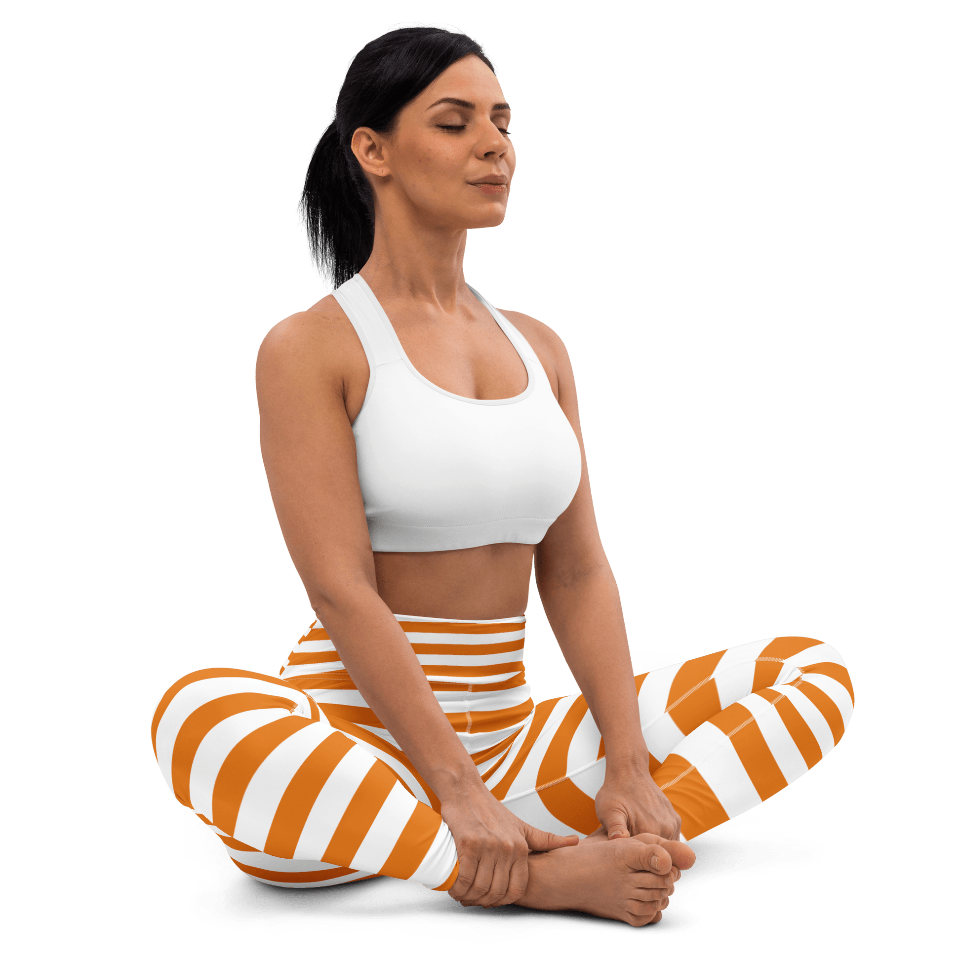 Halloween Orange Striped Leggings - RegSmegLifeAll - Over Leggings