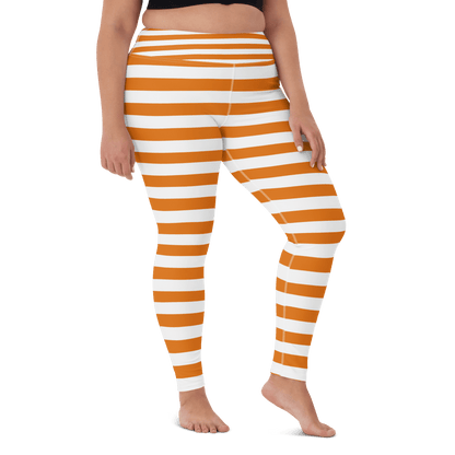 Halloween Orange Striped Leggings - RegSmegLifeAll - Over Leggings