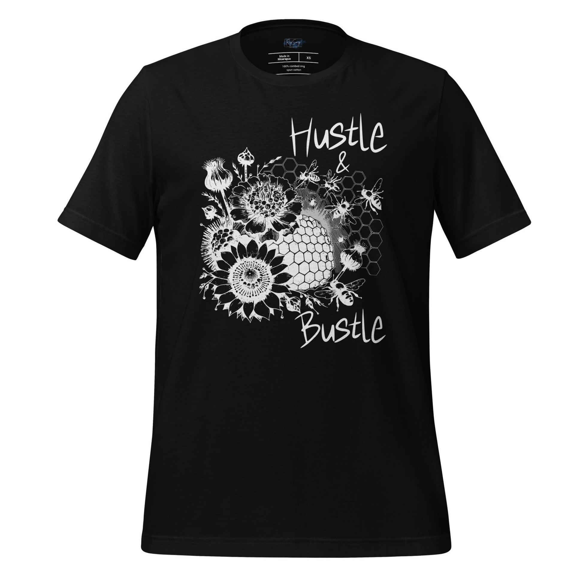 Hustle & Bustle T-Shirt | Stylish Nature - Inspired Graphic Tee - Black - RegSmegLifeVibes Tee