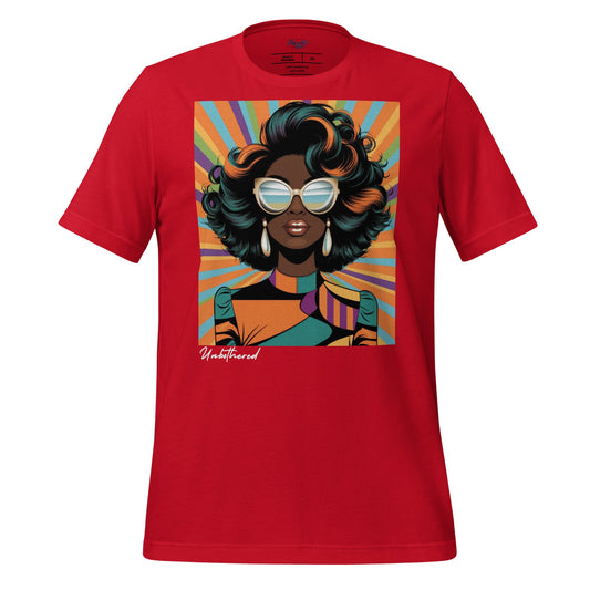 Retro Pop Art T-Shirt | Bold & Vibrant 70s - Inspired Print - Red - RegSmegLifeVibes Tee