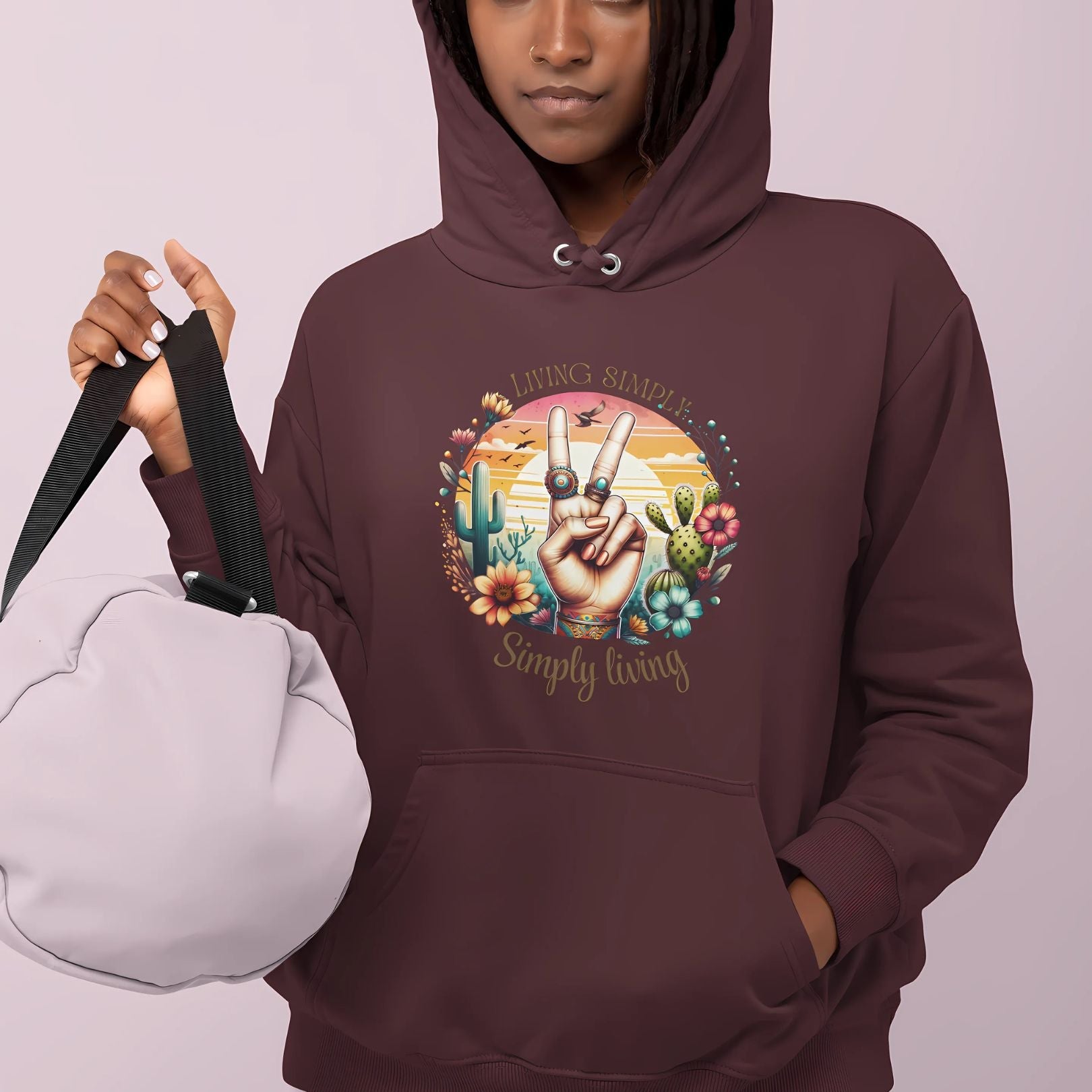 Simply Living Hoodie - Cavern Pink - RegSmegLifeVibes Hoodie