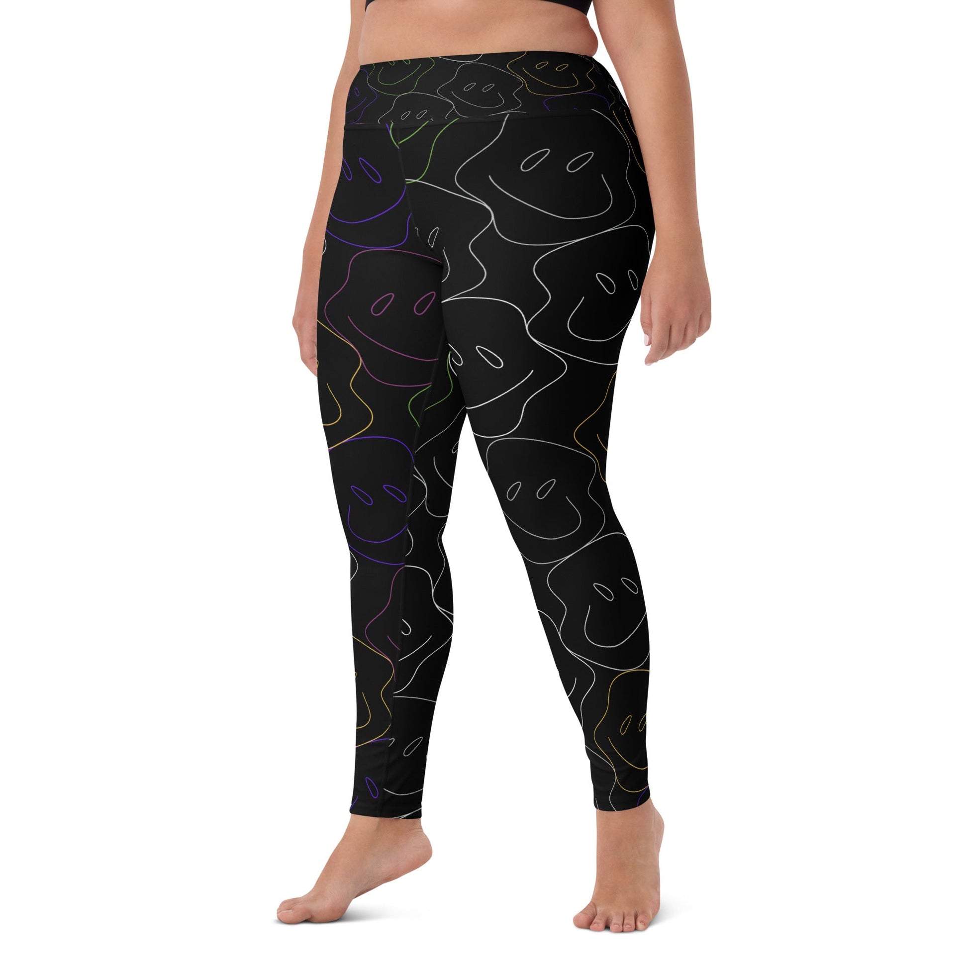 Smiley Waves Plus Size Leggings - RegSmegLifeAll - Over Leggings