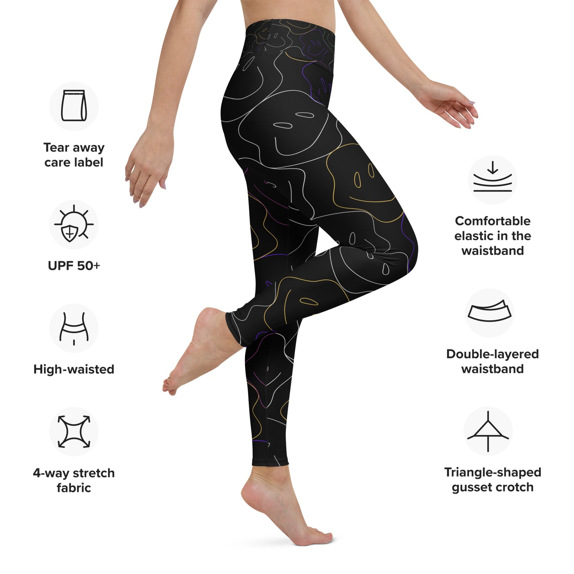 Smiley Waves Plus Size Leggings - RegSmegLifeAll - Over Leggings