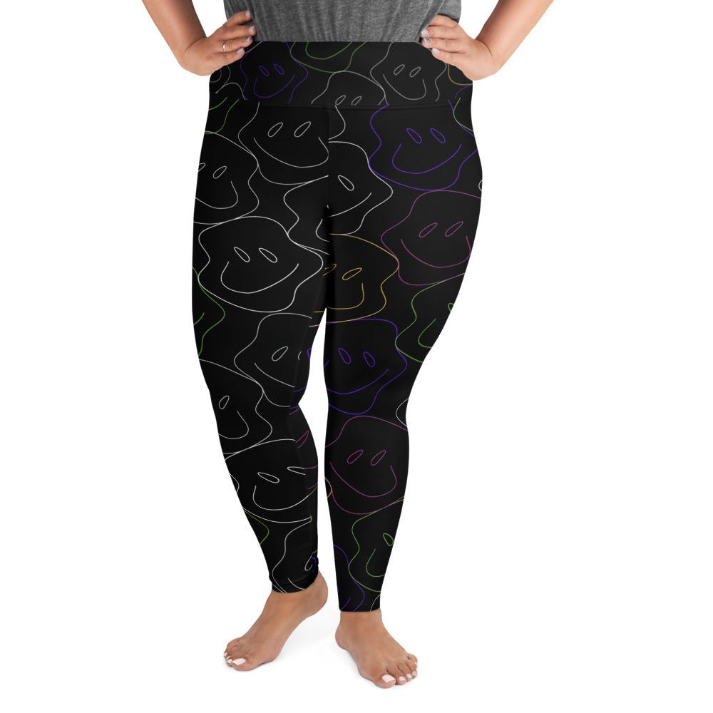 Smiley Waves Plus Size Leggings - RegSmegLifeAll - Over Leggings