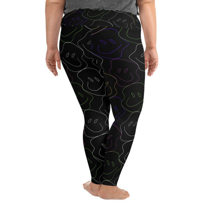 Smiley Waves Plus Size Leggings - RegSmegLifeAll - Over Leggings