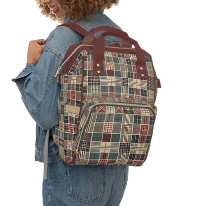 Stylish Checkered Plaid Pattern Print Trendy Backpack - RegSmegLifeBags