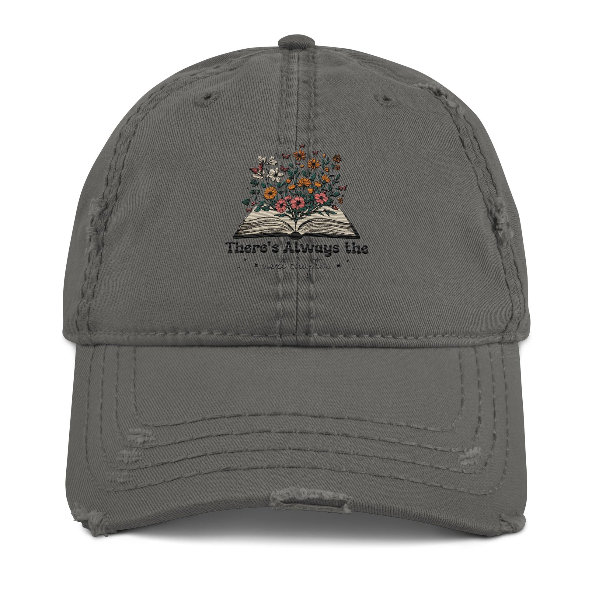 The Next Chapter Flower Book Distressed Dad Hat - RegSmegLifeVibes Hat