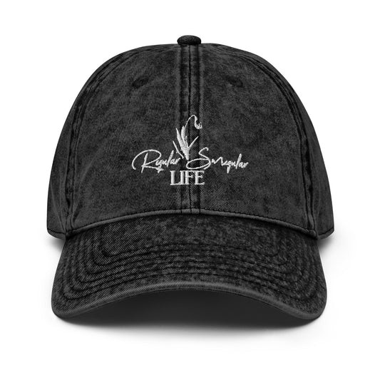 Vintage Dark Washed Denim Hat | Regular Smegular Lifestyle Cap - RegSmegLifeBrand Merch