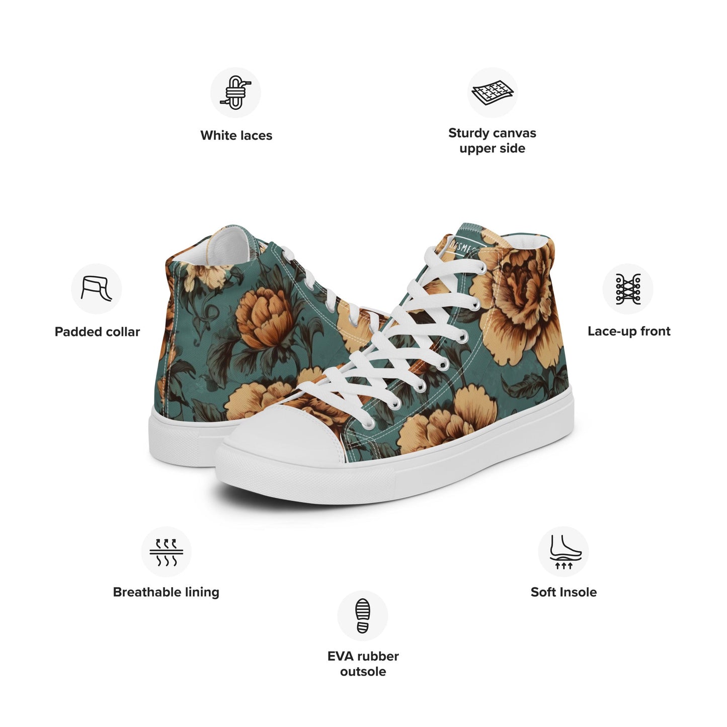 Women’s High Top Canvas Floral II - RegSmegLifeWomen Shoe