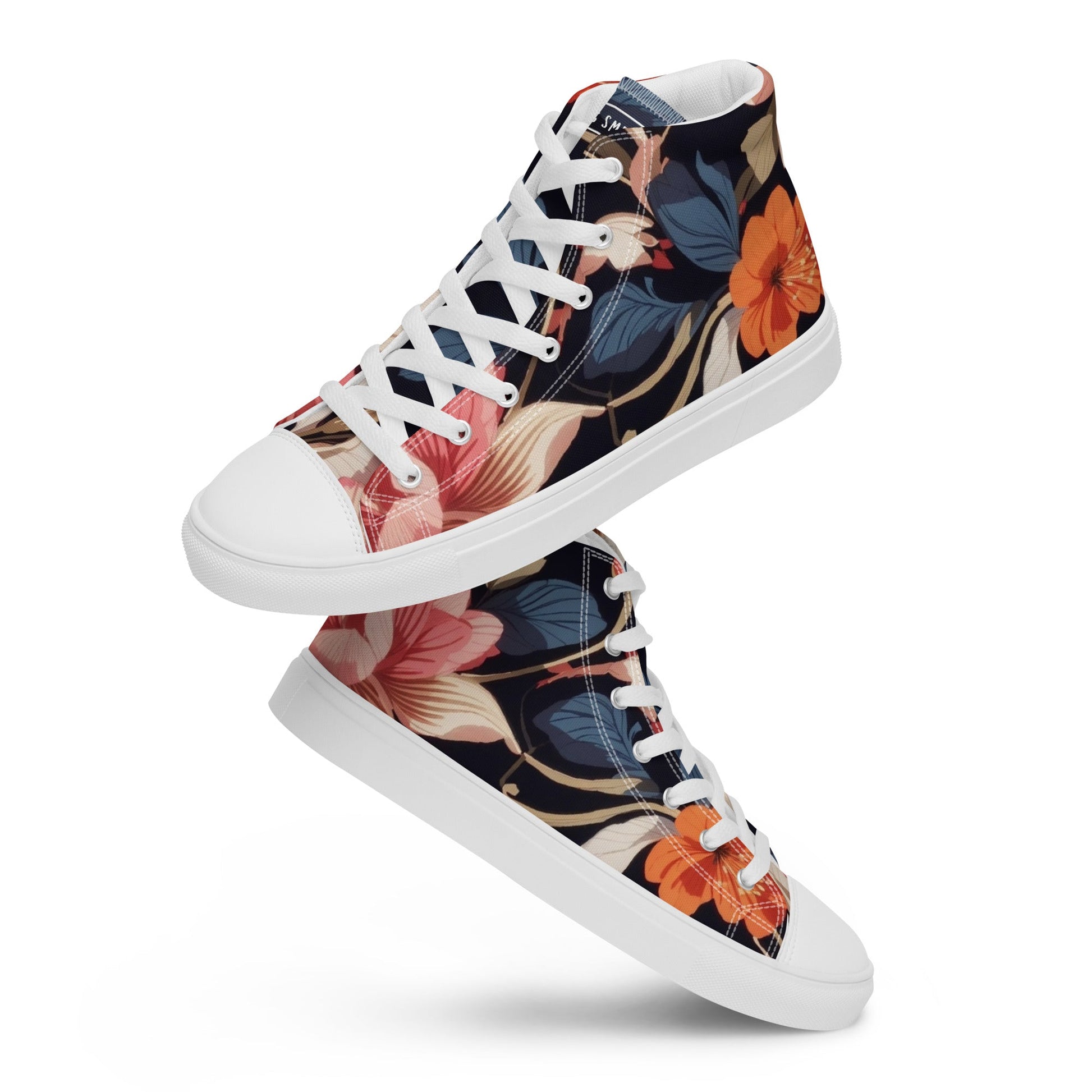 Women’s High Top Canvas Floral I - RegSmegLifeFloral Shoe