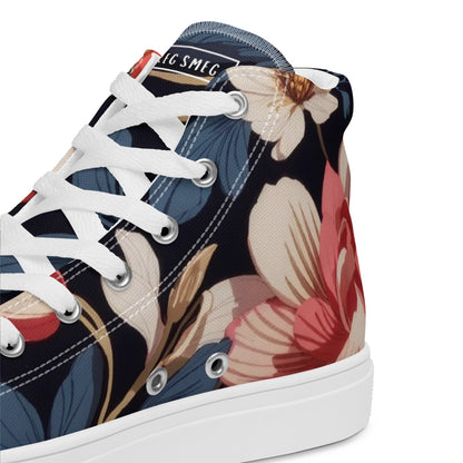 Women’s High Top Canvas Floral I - RegSmegLifeFloral Shoe