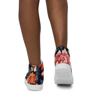 Women’s High Top Canvas Floral I - RegSmegLifeFloral Shoe